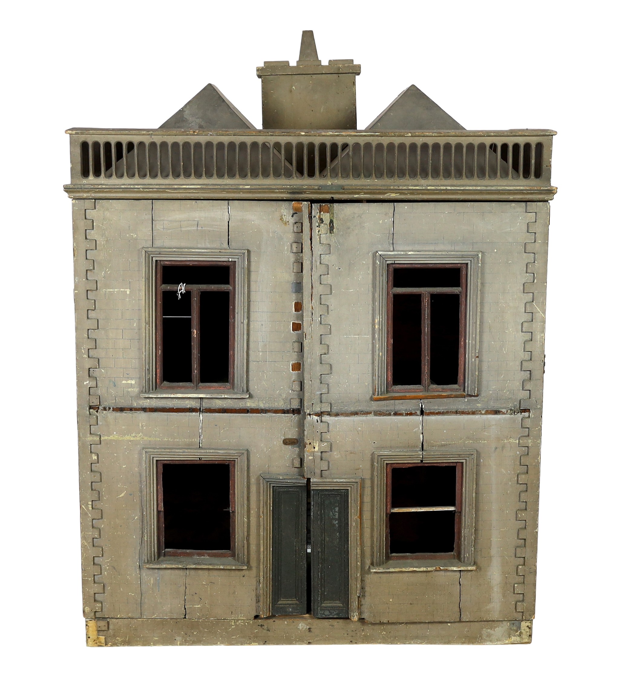 A very large English dolls’ house, circa 1840-1850, 150cm high